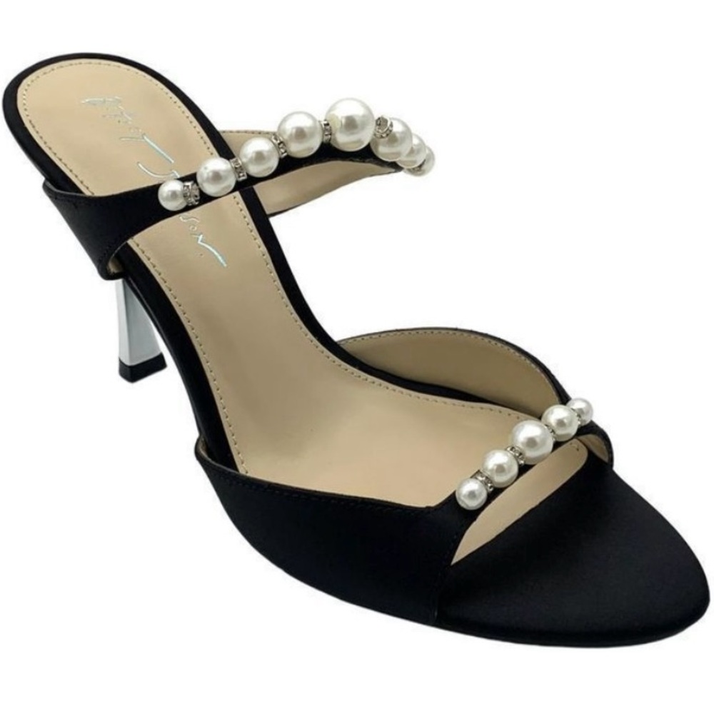 Betsy Johnson Elegant Black Pearl-Embellished Women's Heels